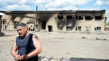 Následky bojů ve Slavjansku