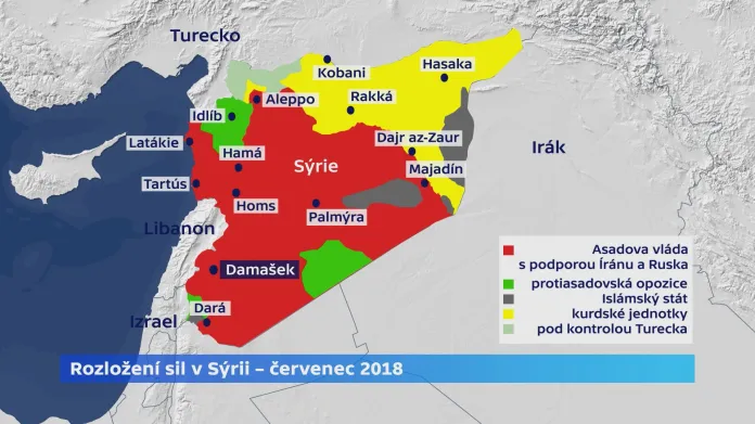 Rozložení sil v Sýrii