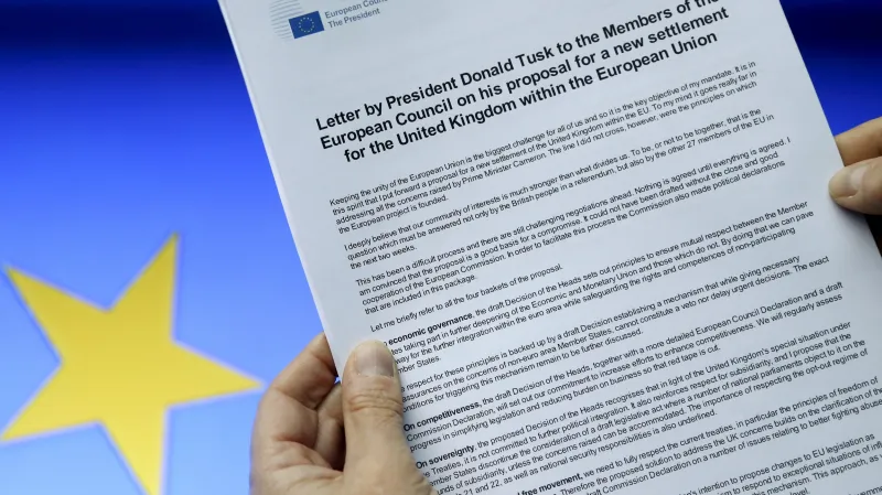 Události: Tusk představil návrh dohody s Británií