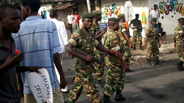 Vojáci v ulicích Bujumbury