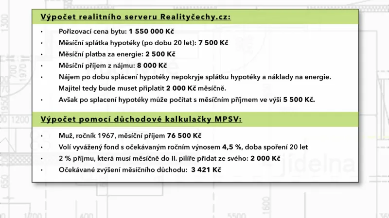 Příklad: Cihlový byt 1+1 v centru Brna versus II. pilíř
