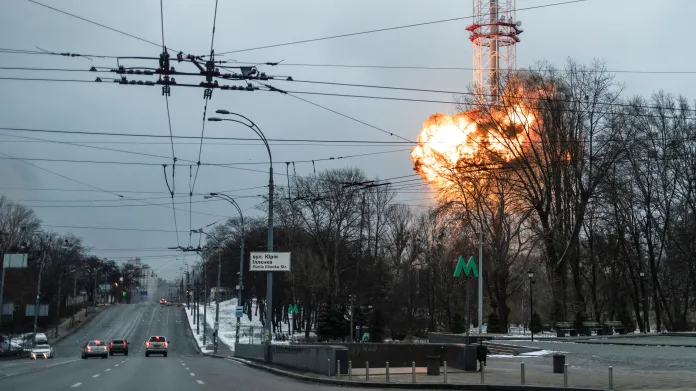 Ruské rakety zasáhly televizní věž v Kyjevě