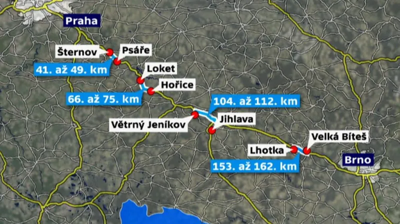 Čtyři úseky modernizace D1