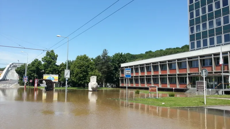 Zatopený ústecký krajský soud