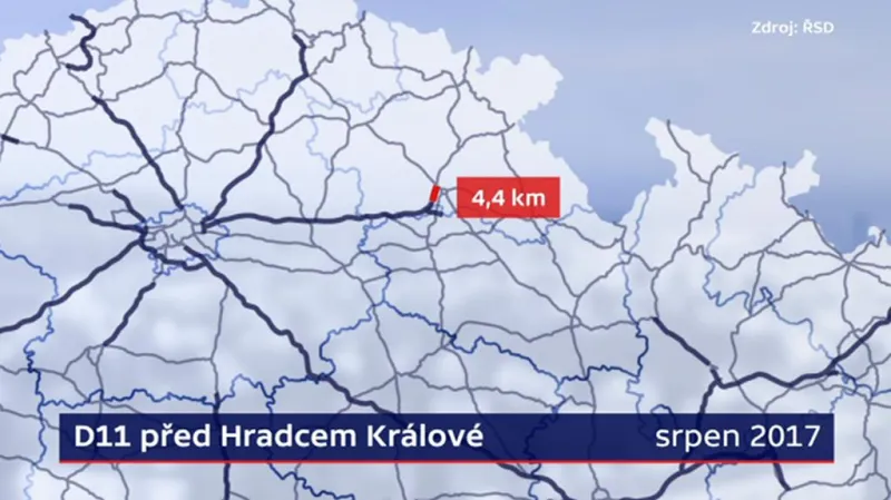 Dostavba D11 před Hradcem Králové