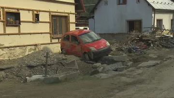 Zaplavené Karlovice na Bruntálsku