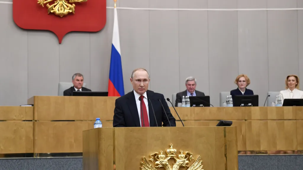 Ruský prezident Vladimir Putin hovořil k poslancům
