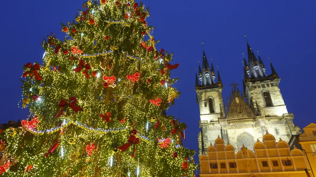 Vánoční strom na archivním snímku z prosince 2014