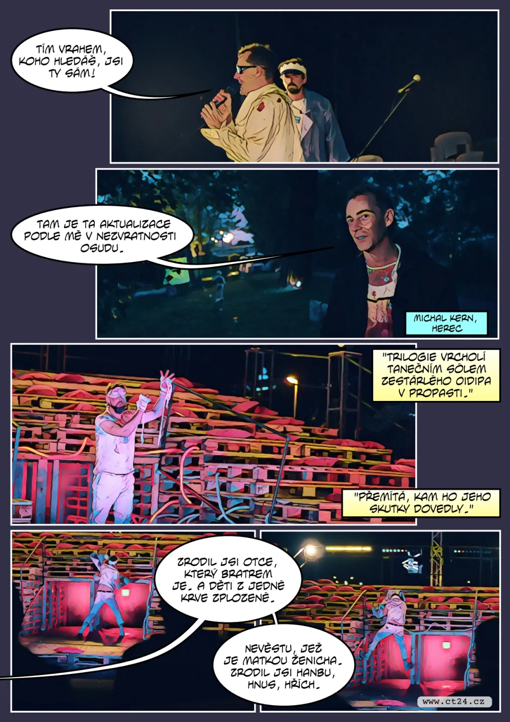 Divadelní hra na ostrově Štvanice rekonstruuje antický příběh o Oidipovi