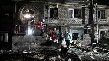 Následky ruského dronového útoku v Záporoží (24. února 2026)