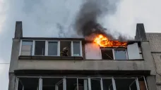 Následky ruského útoku v Kyjevě