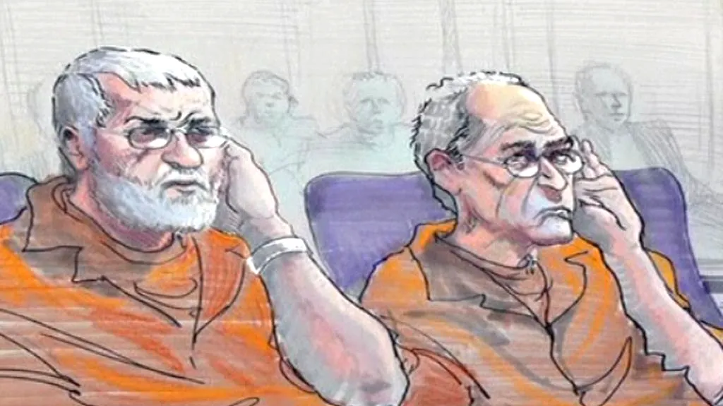 Ilustrace ze soudního slyšení obviněných důchodců