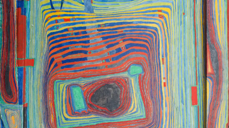 Friedensreich Hundertwasser / Krev, která teče v kruhu a já mám kolo, 1953