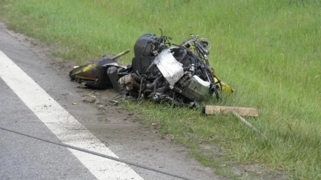 Havarovaný motocykl