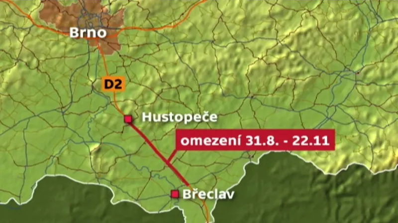 Uzavírka dálnice D2