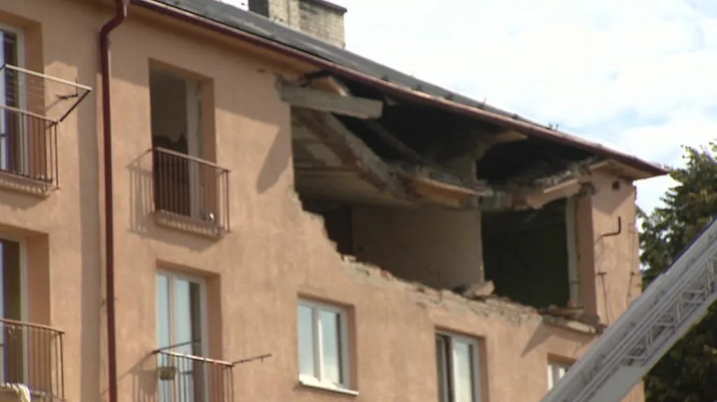 Následky exploze havířovského domu