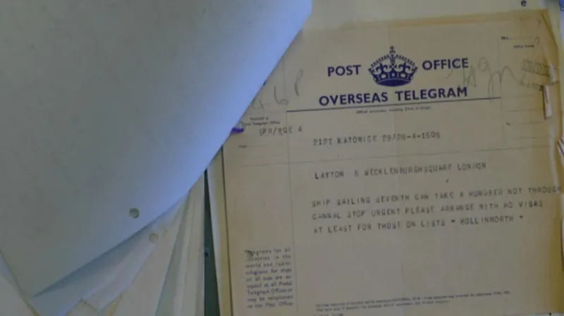 Telegram od československých uprchlíků adresovaný Clare Hollingworthové