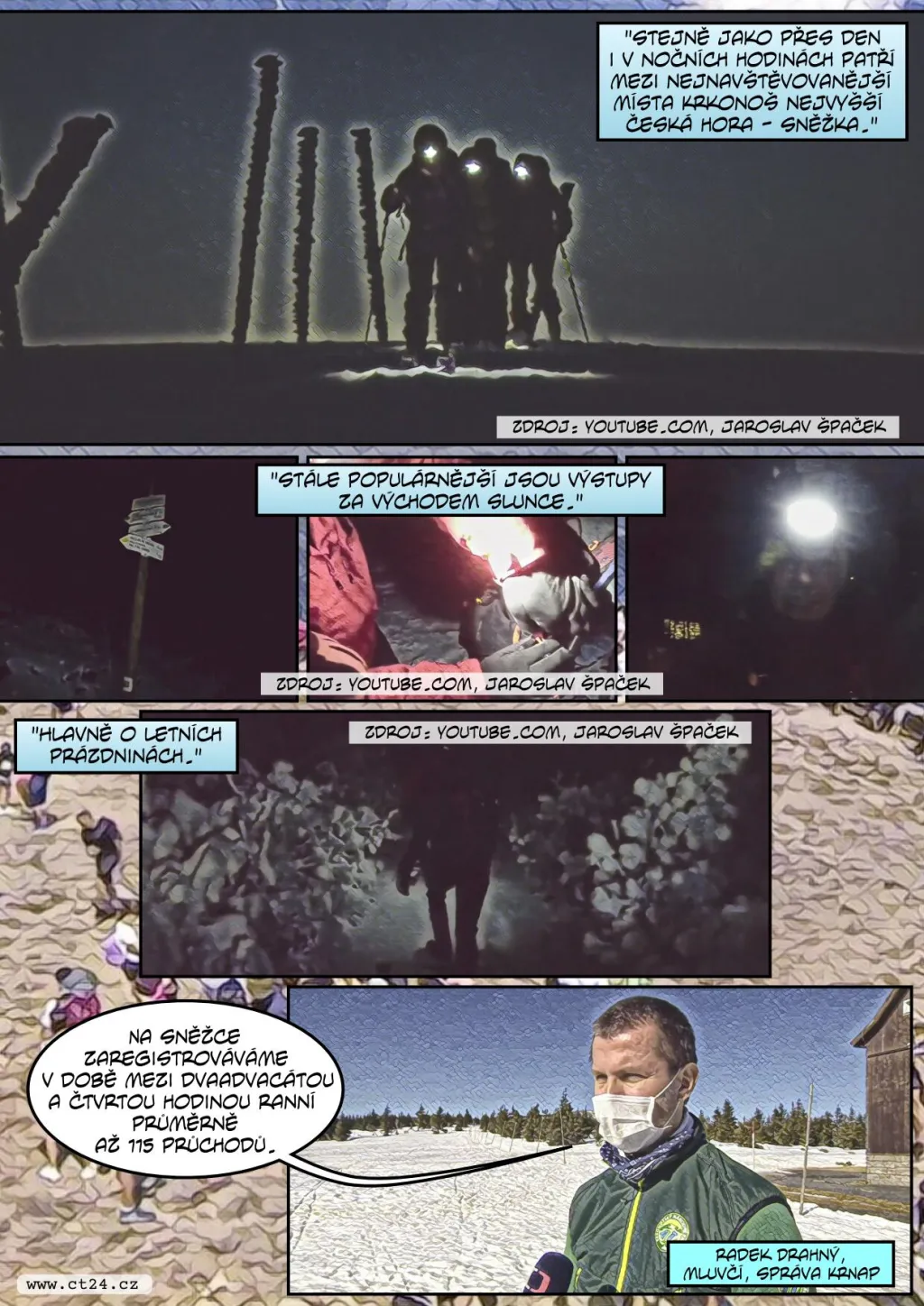 Nový trend turistů. V Krkonoších se loni častěji vypravili na cesty i večer či v noci