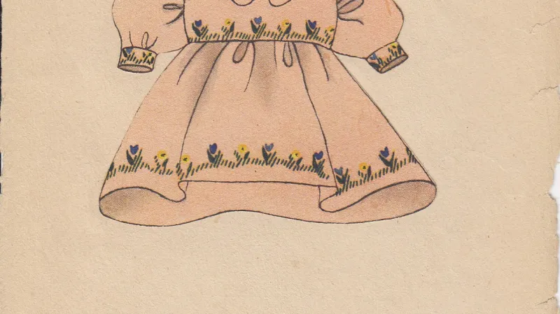 Obrázek Jožky Jabůrkové ze sešitu, který pro Pětrošovou vyrobila v Ravensbrücku