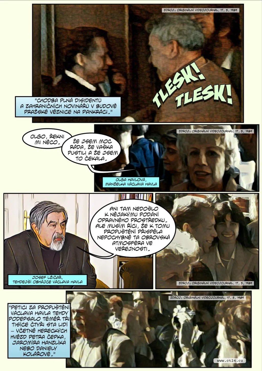 Komiks: Před třiceti lety Havel naposledy opustil vězení