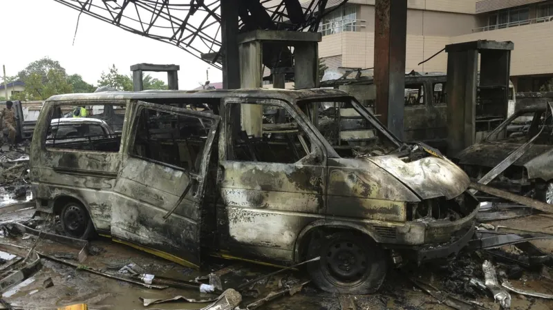 Výbuch na benzince v Akkře