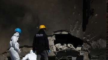 Místo dopadu dronu v Rumunsku