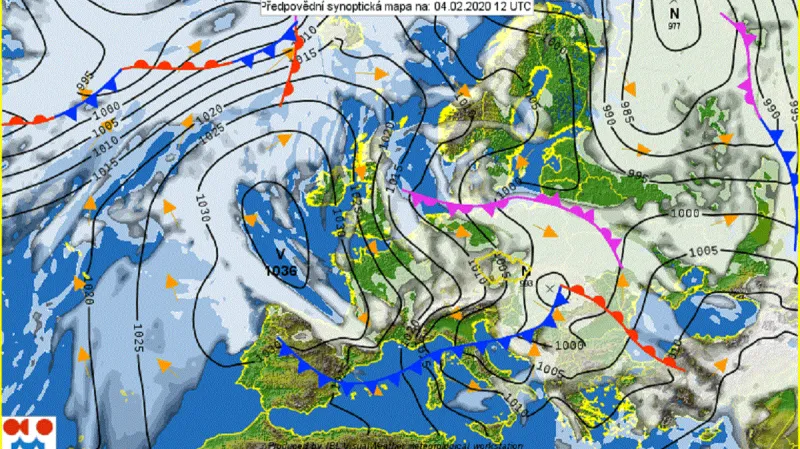 Za studenou frontou začne proudit od severozápadu do střední Evropy studený vzduch