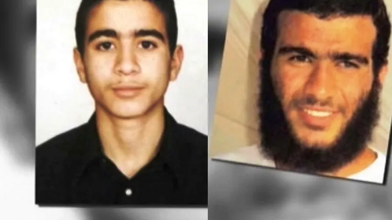 Omar Khadr v době zatčení a dnes