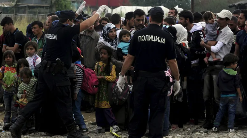 Migranti na řecko-makedonské hranici