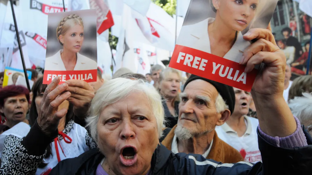 Demonstrace před kasačním soudem na podporu Julije Tymošenkové