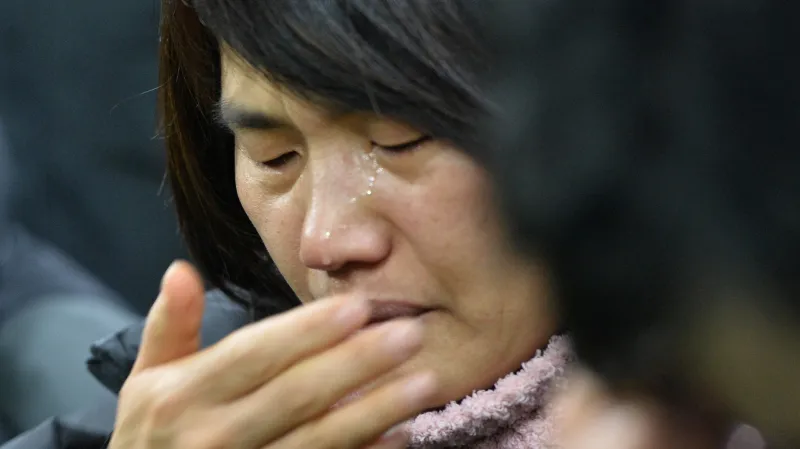 Příbuzní obětí z trajektu Sewol