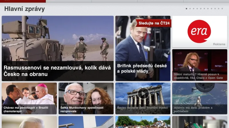 Zpravodajství ČT24 v iPadu