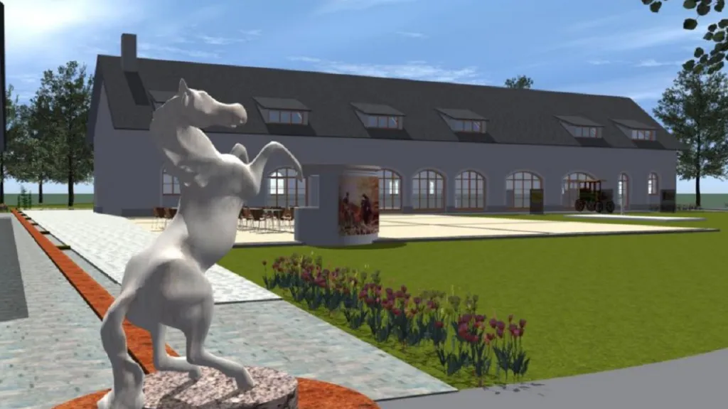 Jedna z architektonických vizí koníren po renovaci