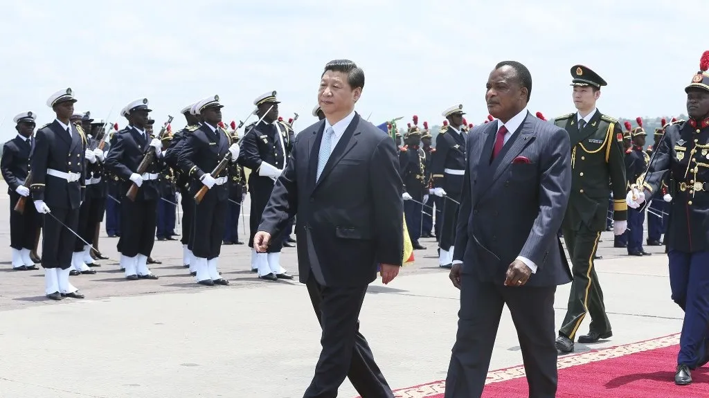 Čínský prezident při návštěvě republiky Kongo