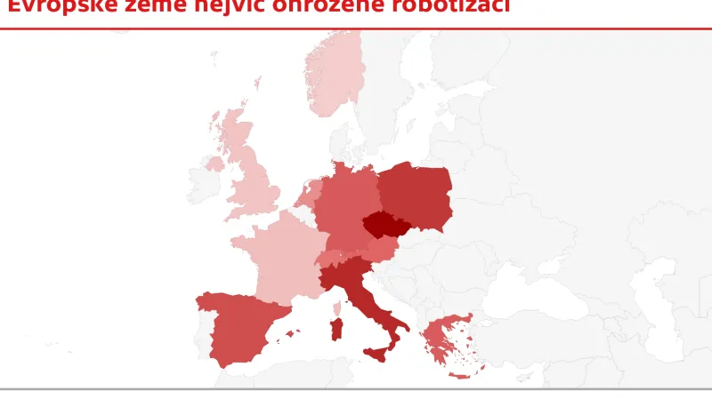 Země nejvíc ohrožené robotizací