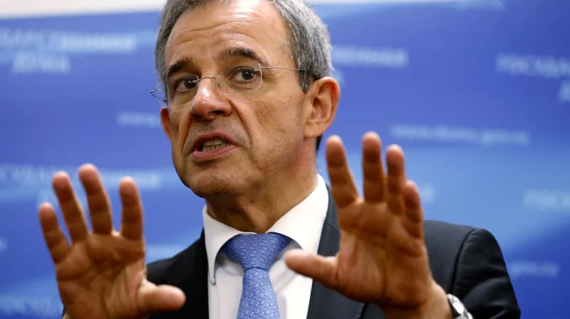 Thierry Mariani na brífinku po jednání se šéfem Státní dumy