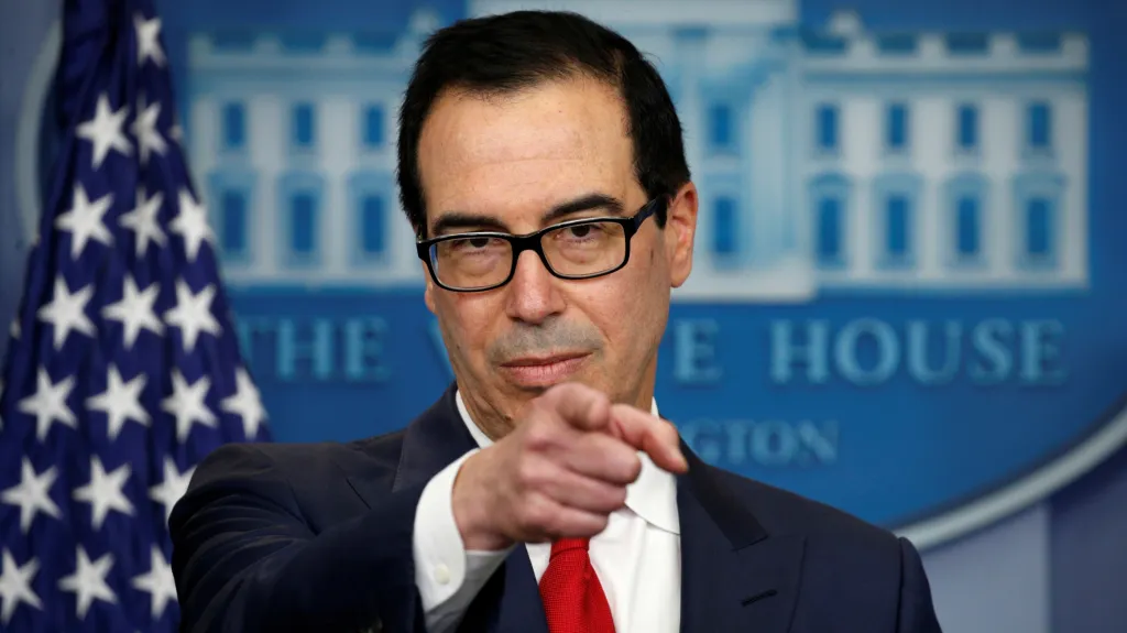 Steve Mnuchin. Tajemník ministerstva financí Spojených států, které rozhodlo o sankcích vůči Turecku