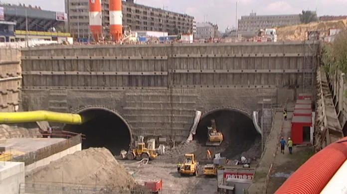 Stavba tunelu Blanka na pražské Letné