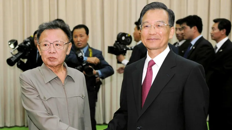Čínský premiér Wen Ťia-pao a Kim Čong-il