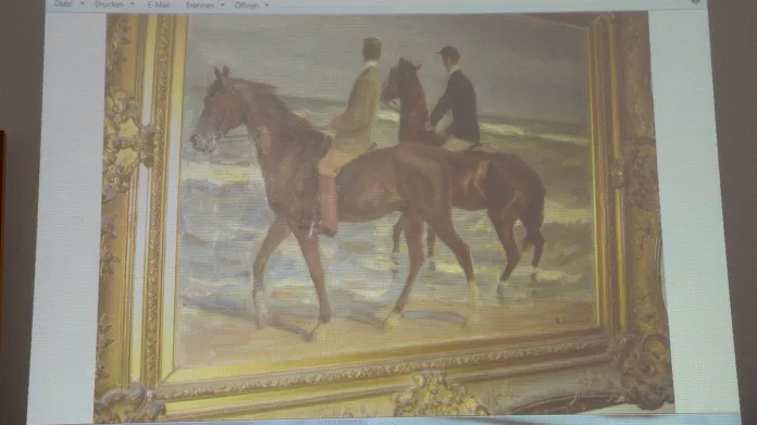 Nalezený obraz Maxe Liebermanna Dva jezdci na pláži