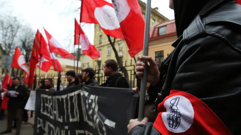 Proruská demonstrace v Petrohradu