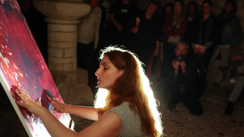 Hudebně výtvarná performance v Domě pánů z Kunštátu