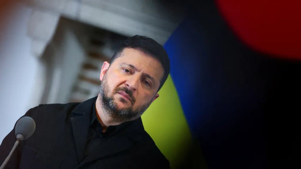 Ukrajinský prezident Volodymyr Zelenskyj během návštěvy Nizozemska, 16. dubna 2026