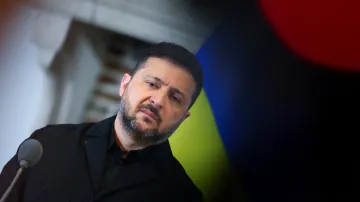Ukrajinský prezident Volodymyr Zelenskyj během návštěvy Nizozemska, 16. dubna 2026