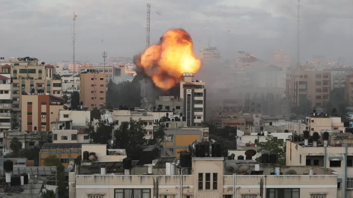 Následky izraelských náletů ve městě Gaza