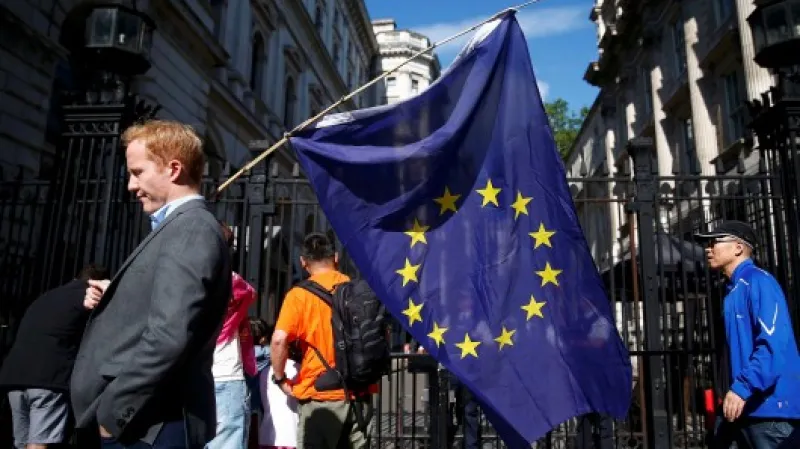 Zastánce EU v ulicích Londýna