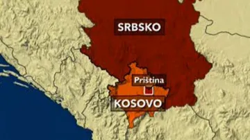 Mapa Srbska a Kosova