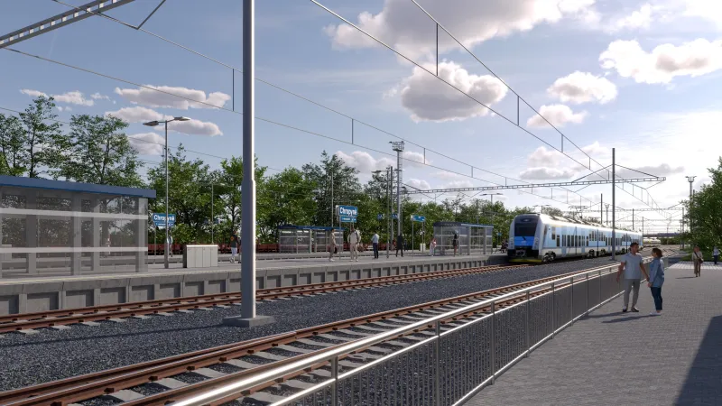 Vizualizace zmodernizovaného nádraží v Chropyni