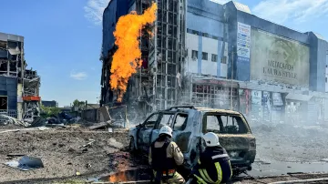 Následky ruského útoku na Charkov