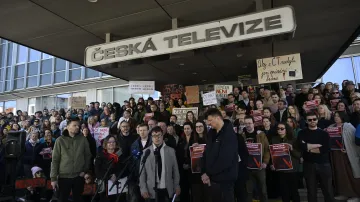 Brífink odborů České televize a iniciativy Veřejnoprávně k aktuálnímu dění v souvislosti s navrhovanými změnami financování médií veřejné služby
